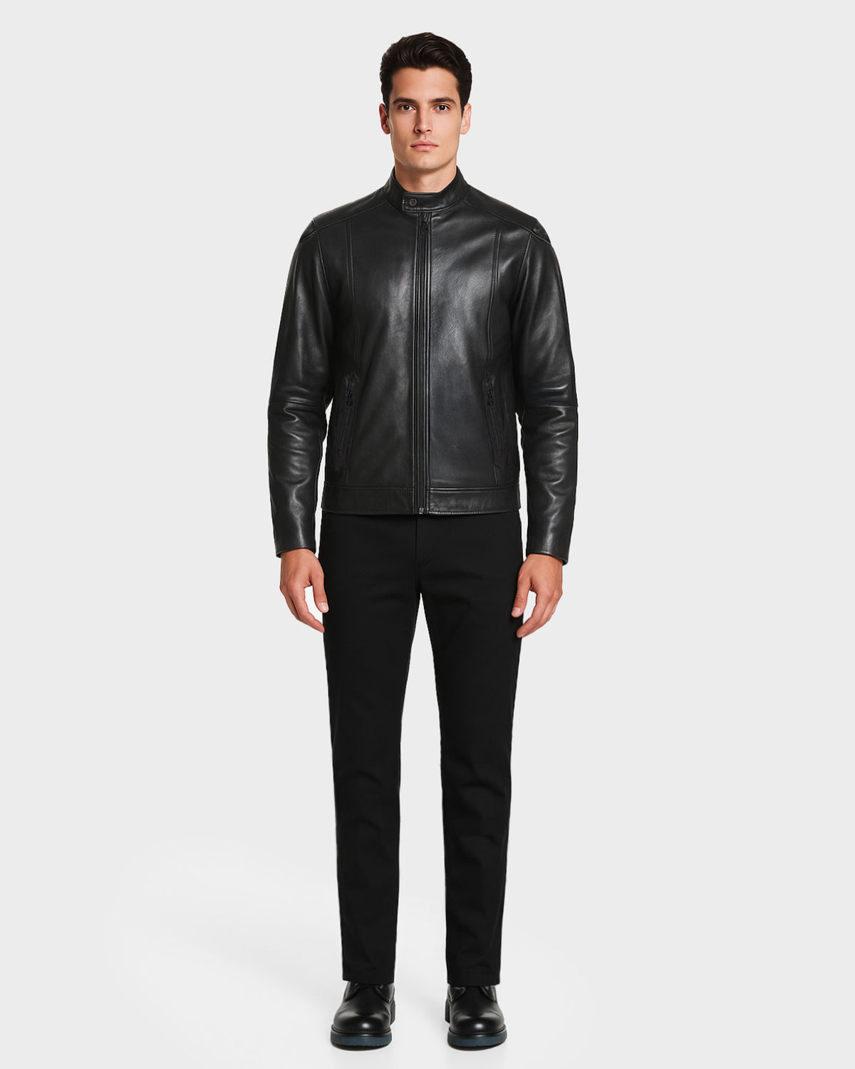 ADEN MEN'S LEATHER BIKER JACKET