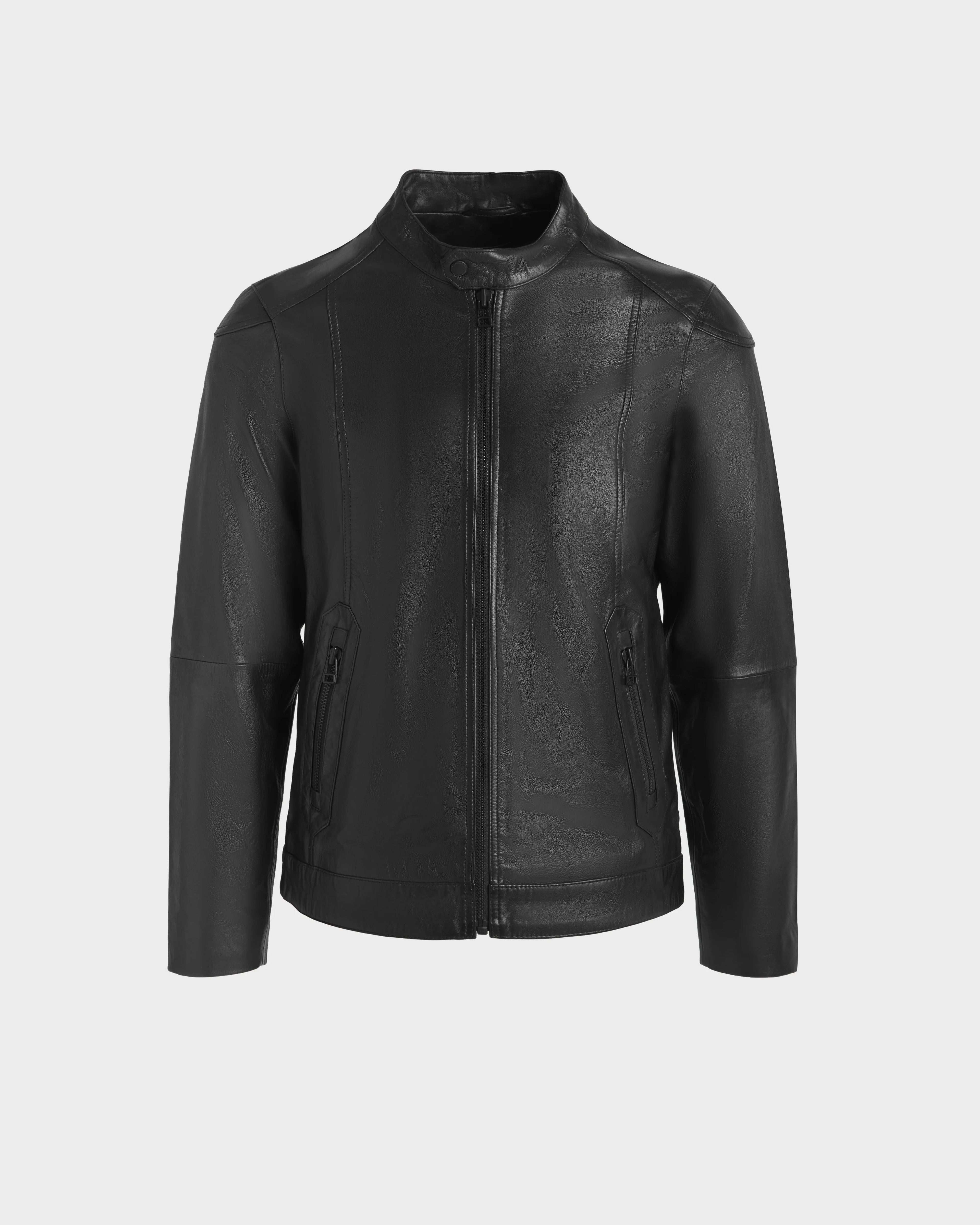 ADEN MEN'S LEATHER BIKER JACKET