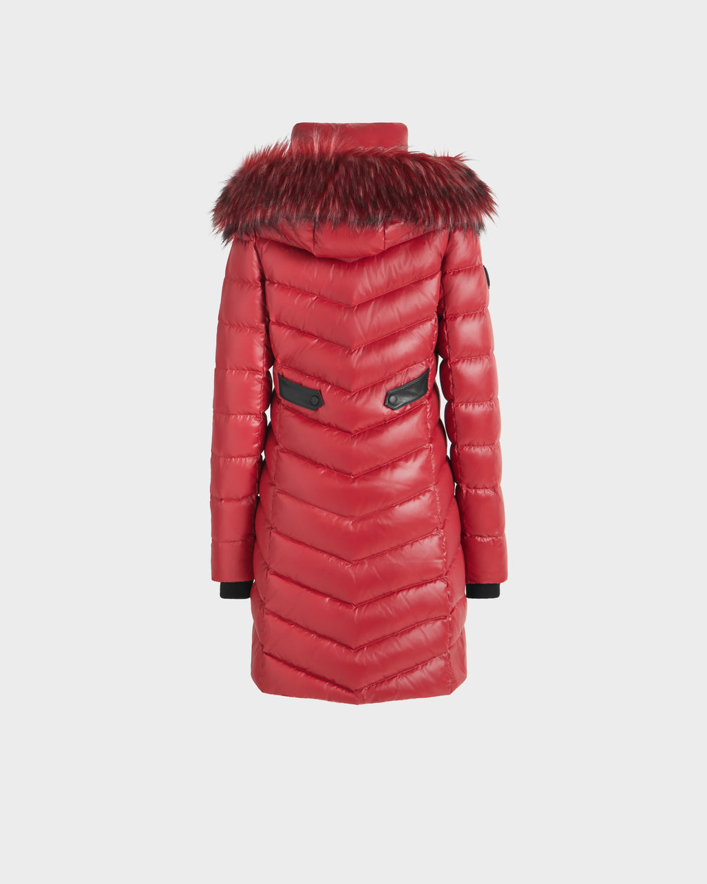 ALESSIA WOMEN'S GLOSSY DOWN PUFFER WITH FAUX FUR