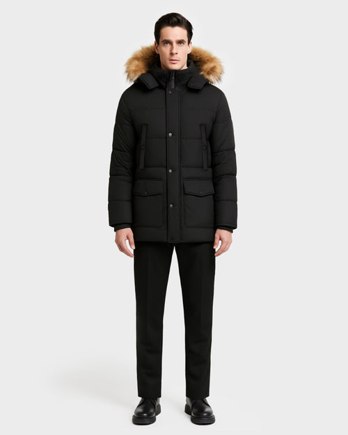 CABE MEN'S DOWN PARKA WITH FAUX FUR