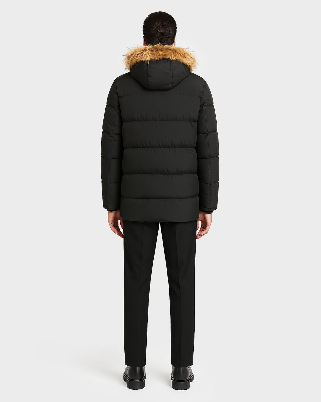 CABE MEN'S DOWN PARKA WITH FAUX FUR