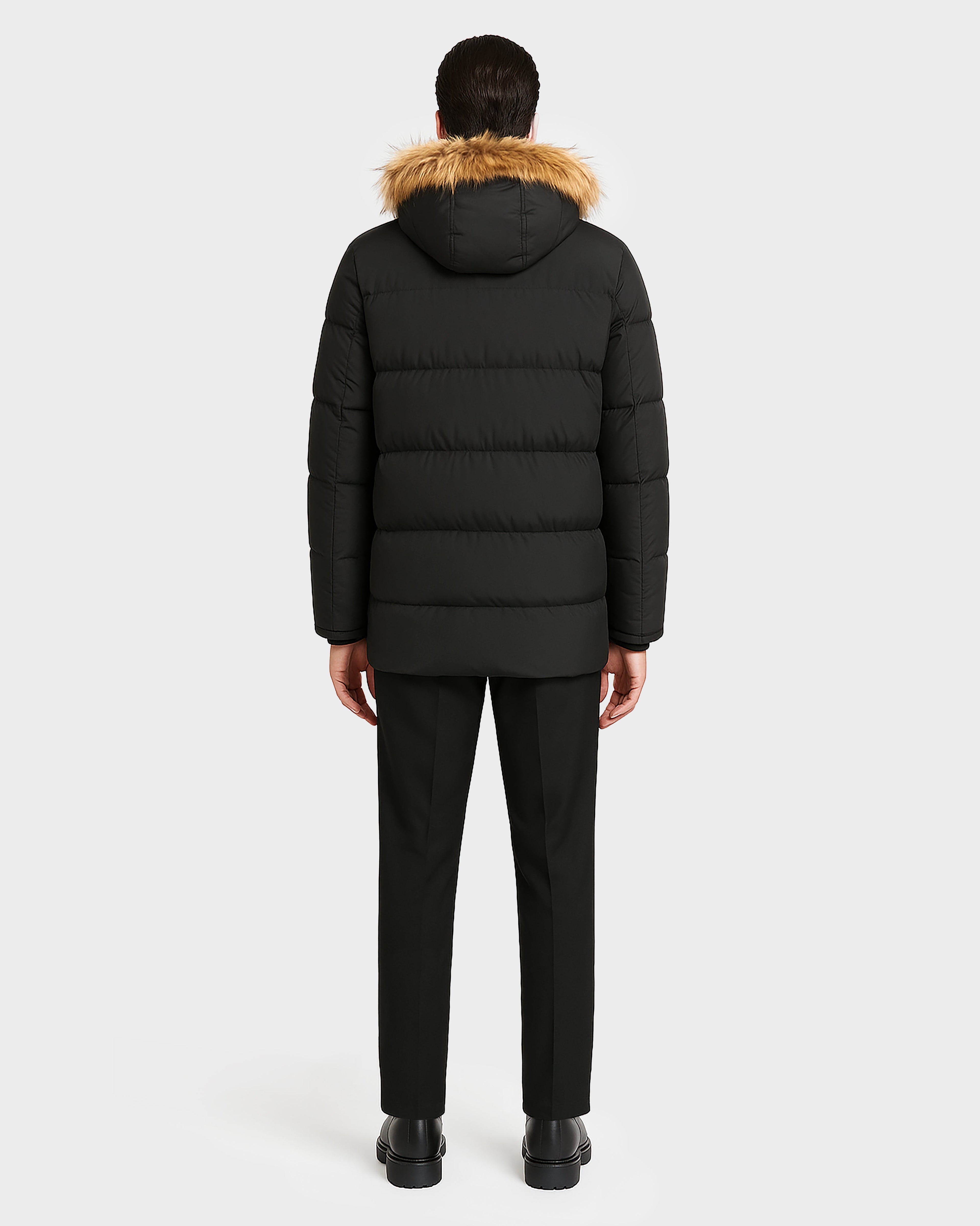 CABE MEN'S DOWN PARKA WITH FAUX FUR