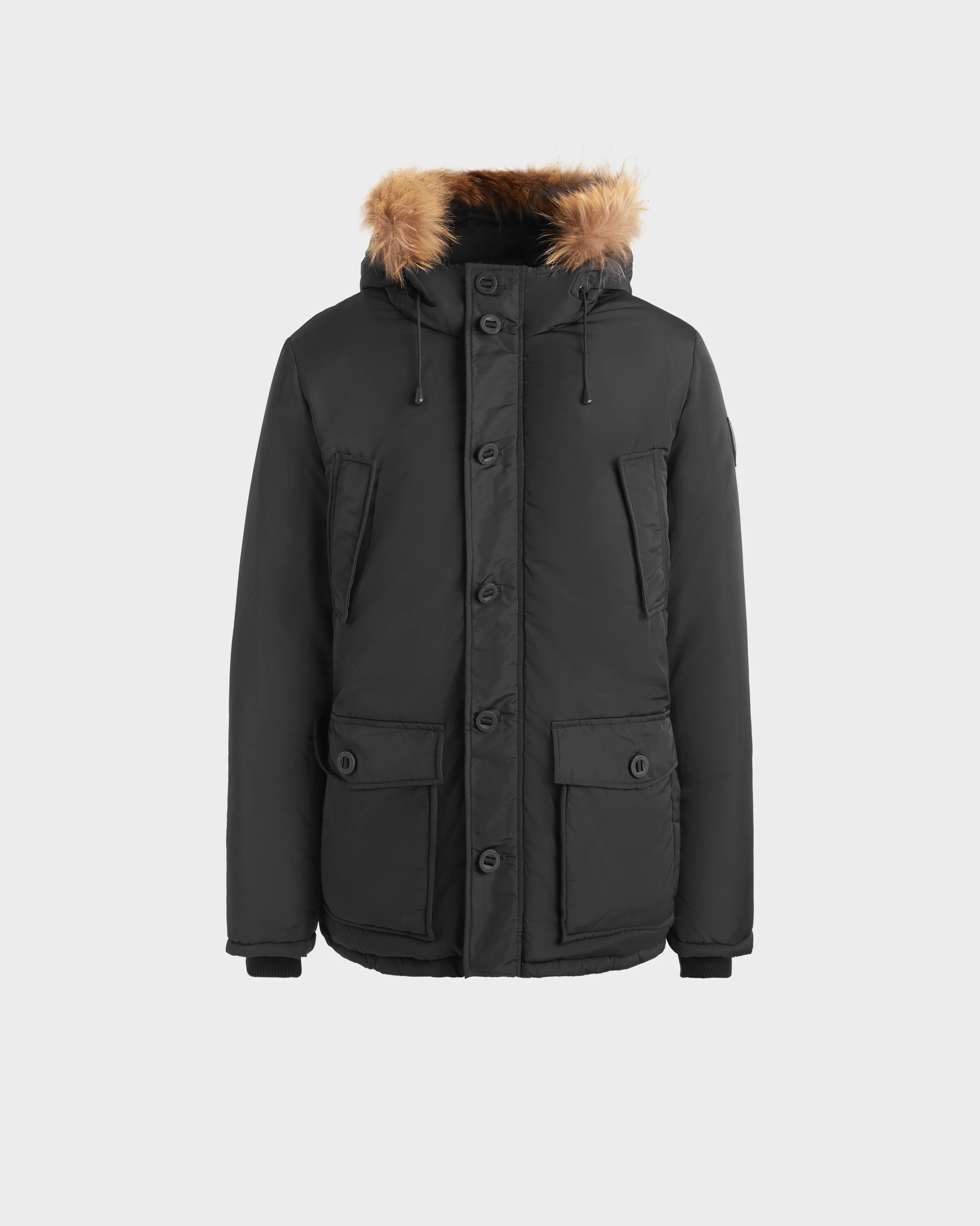 CHARLES MEN'S MATTE DOWN PARKA WITH FUR