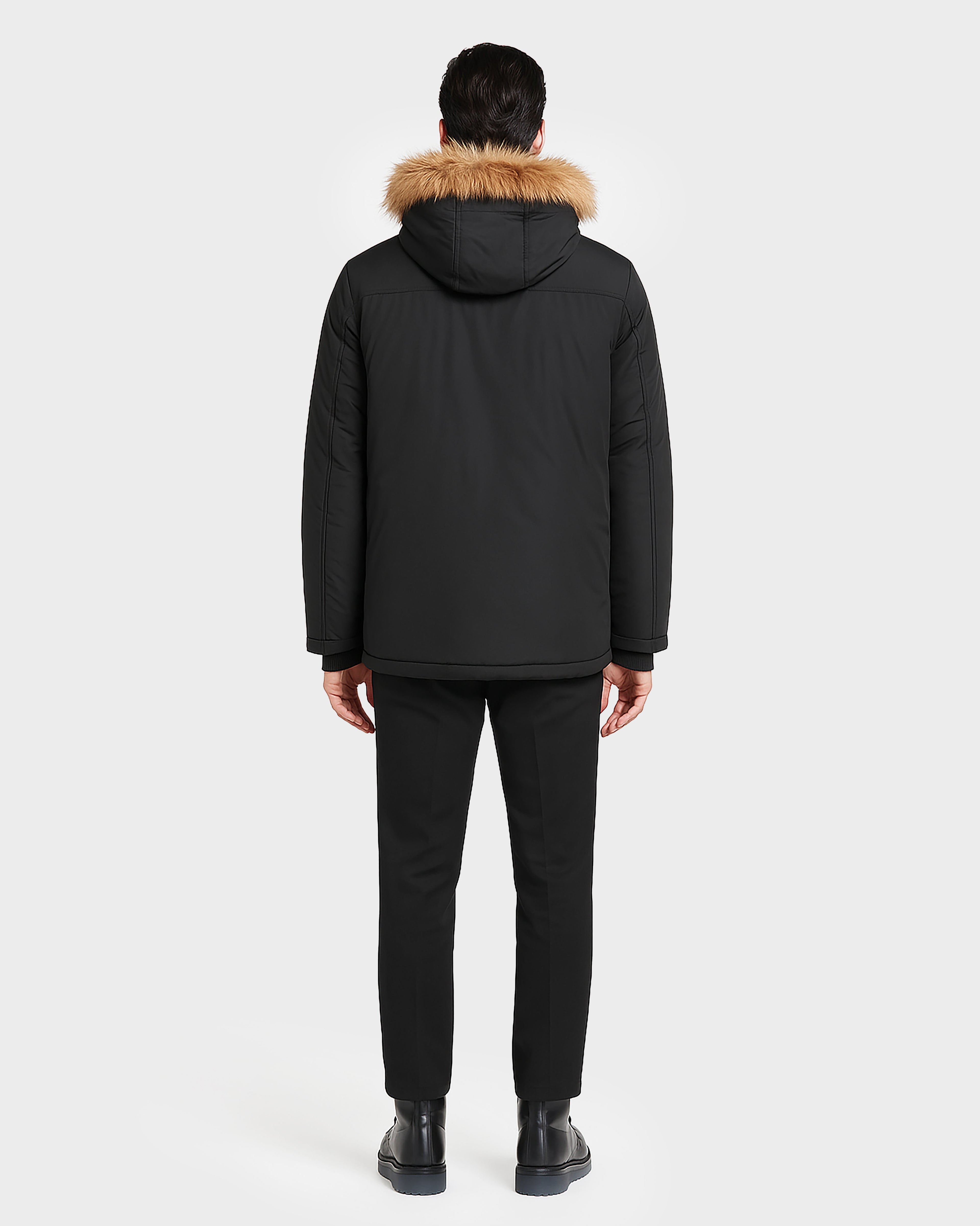 CHARLES MEN'S MATTE DOWN PARKA WITH FUR