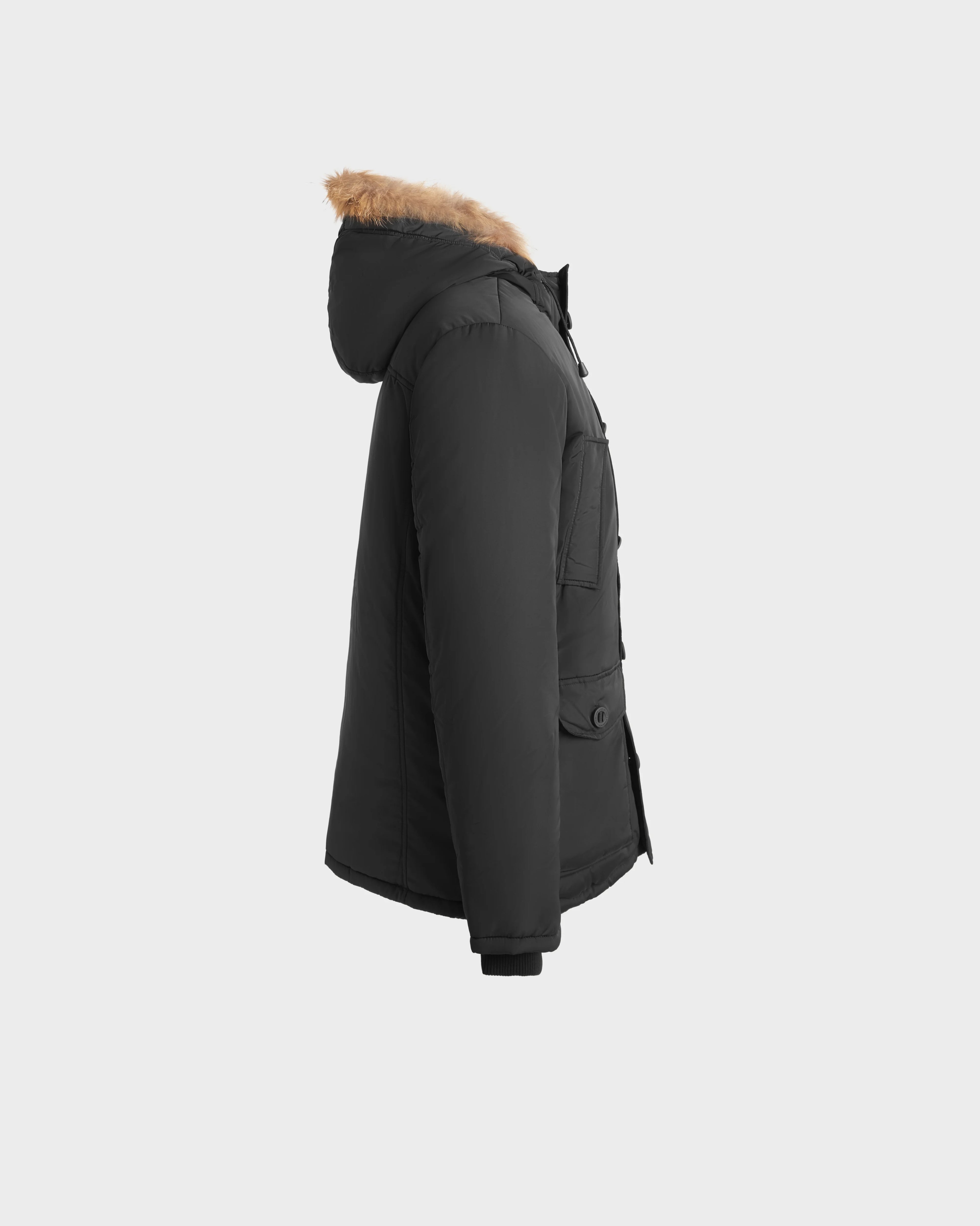 CHARLES MEN'S MATTE DOWN PARKA WITH FUR