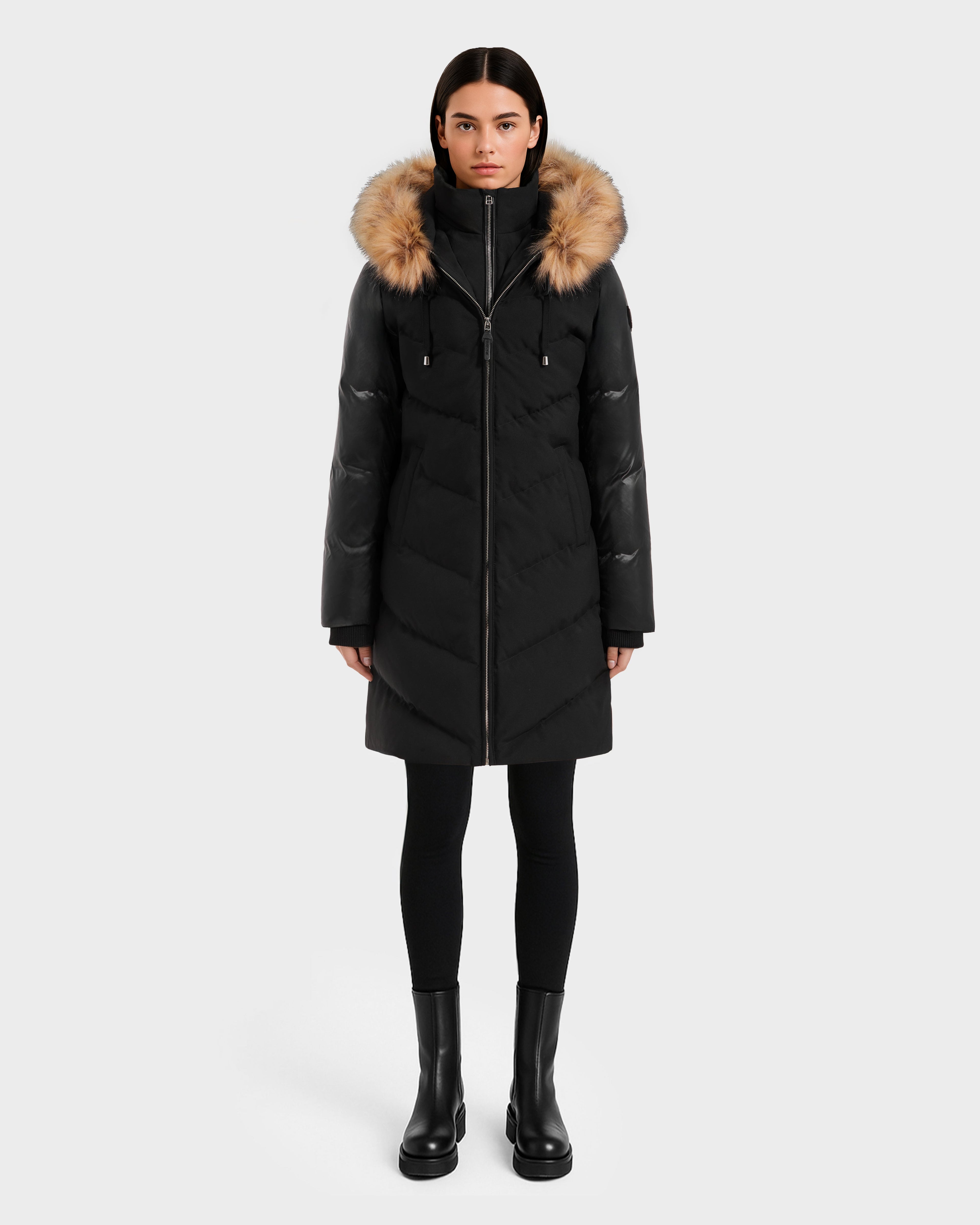 KLARA WOMEN'S DOWN PUFFER WITH FAUX FUR