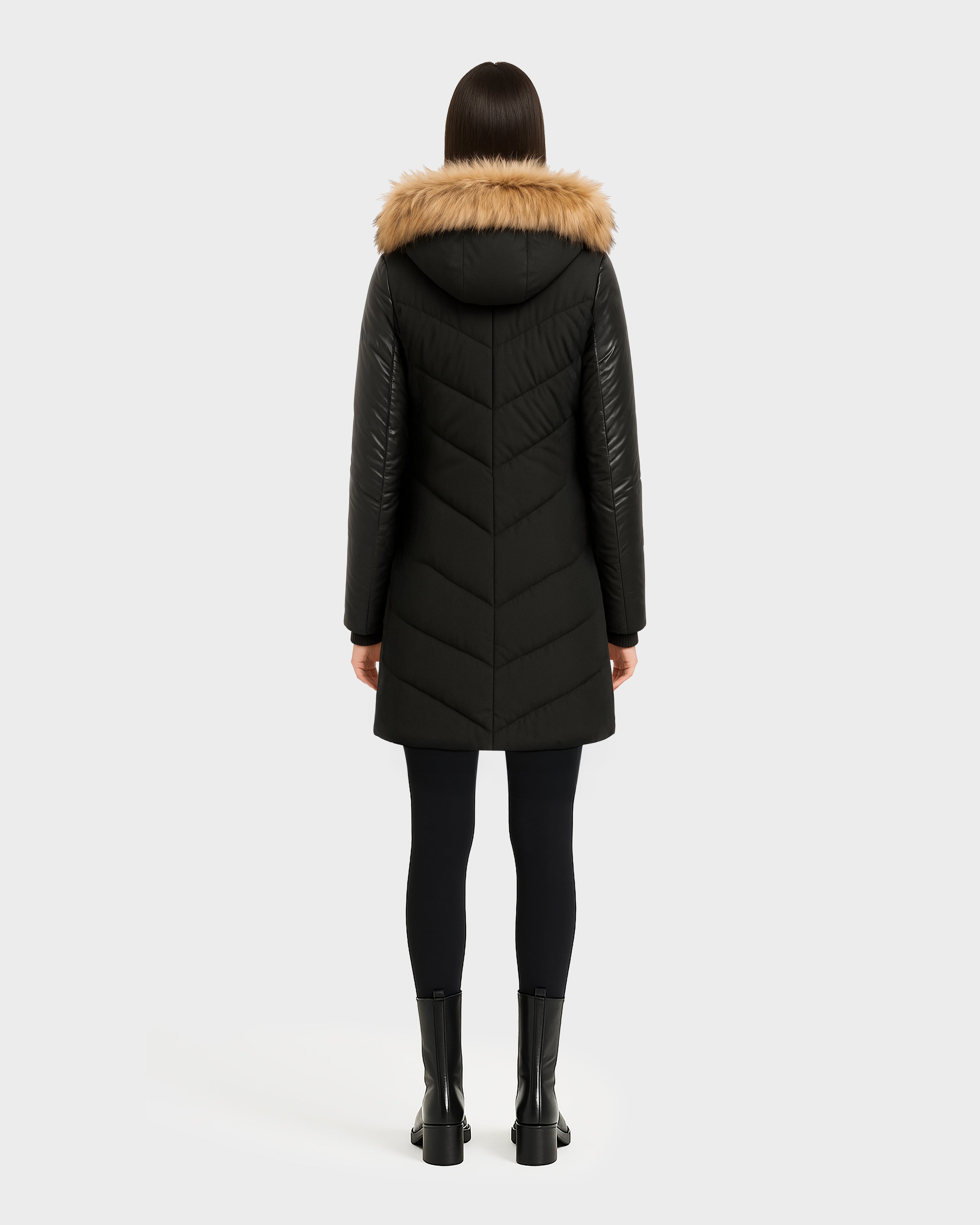 KLARA WOMEN'S DOWN PUFFER WITH FAUX FUR