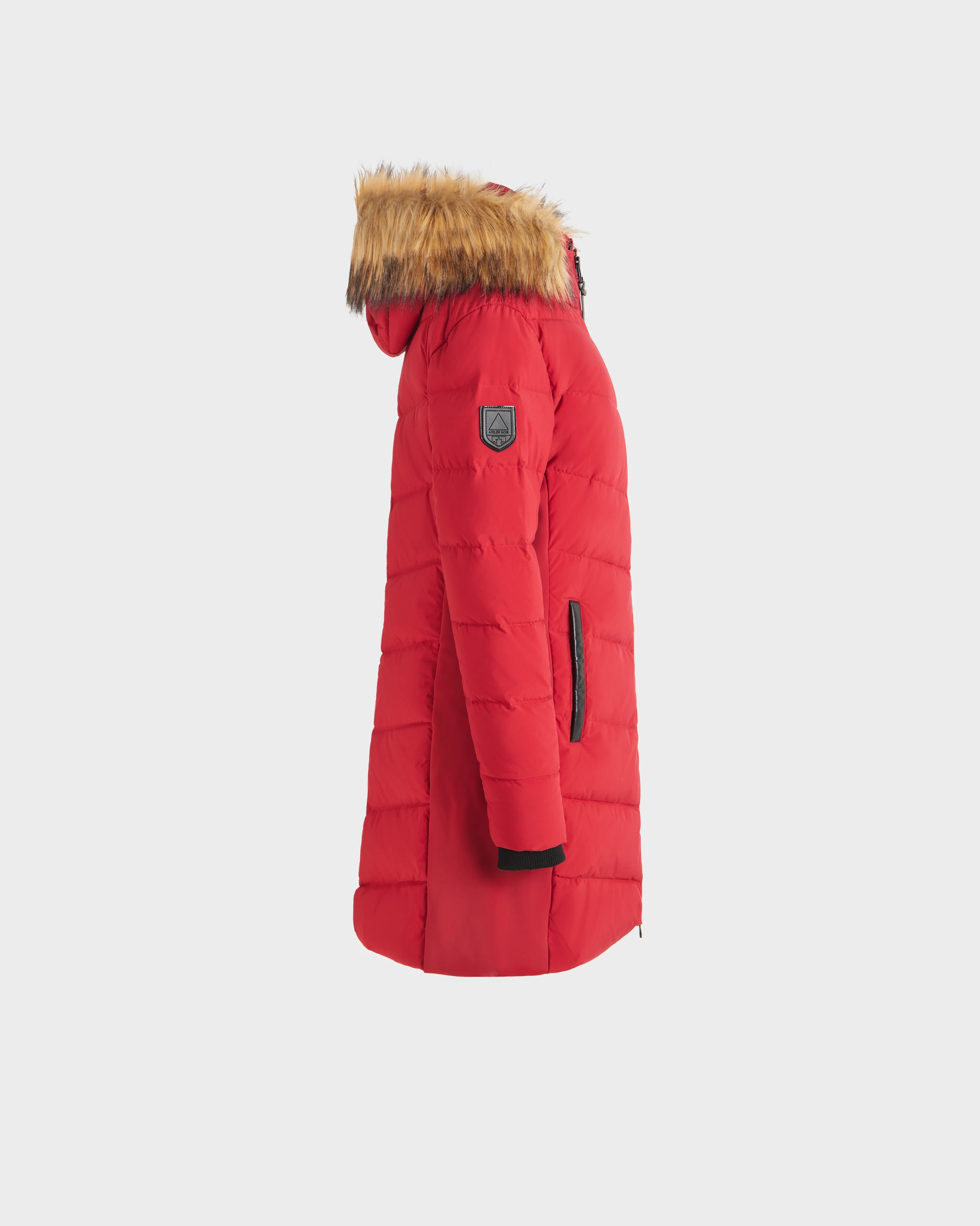 MADELYN WOMEN'S QUILTED MATTE DOWN PUFFER WITH FAUX FUR