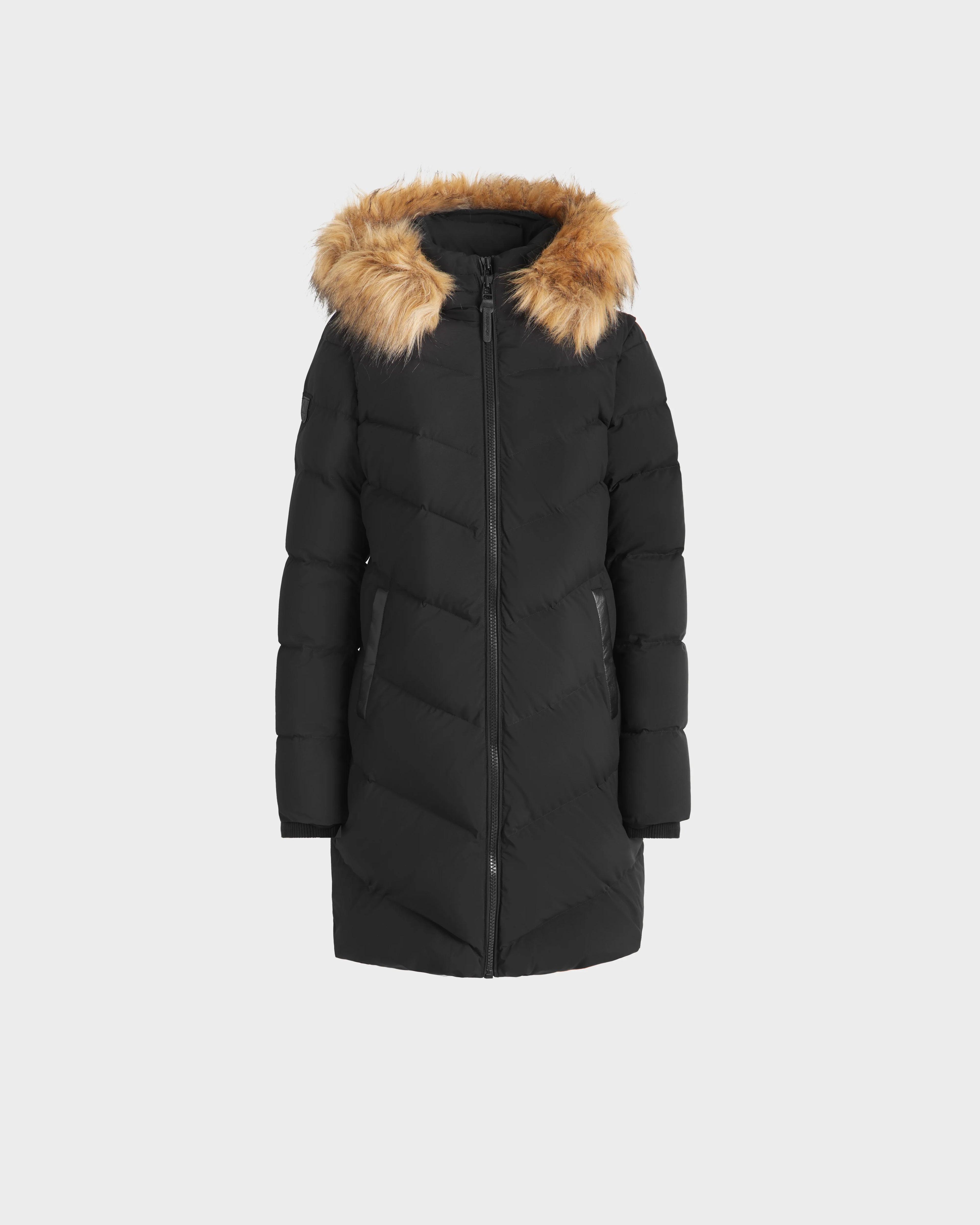 MALIN WOMEN'S MATTE DOWN PUFFER WITH FAUX FUR