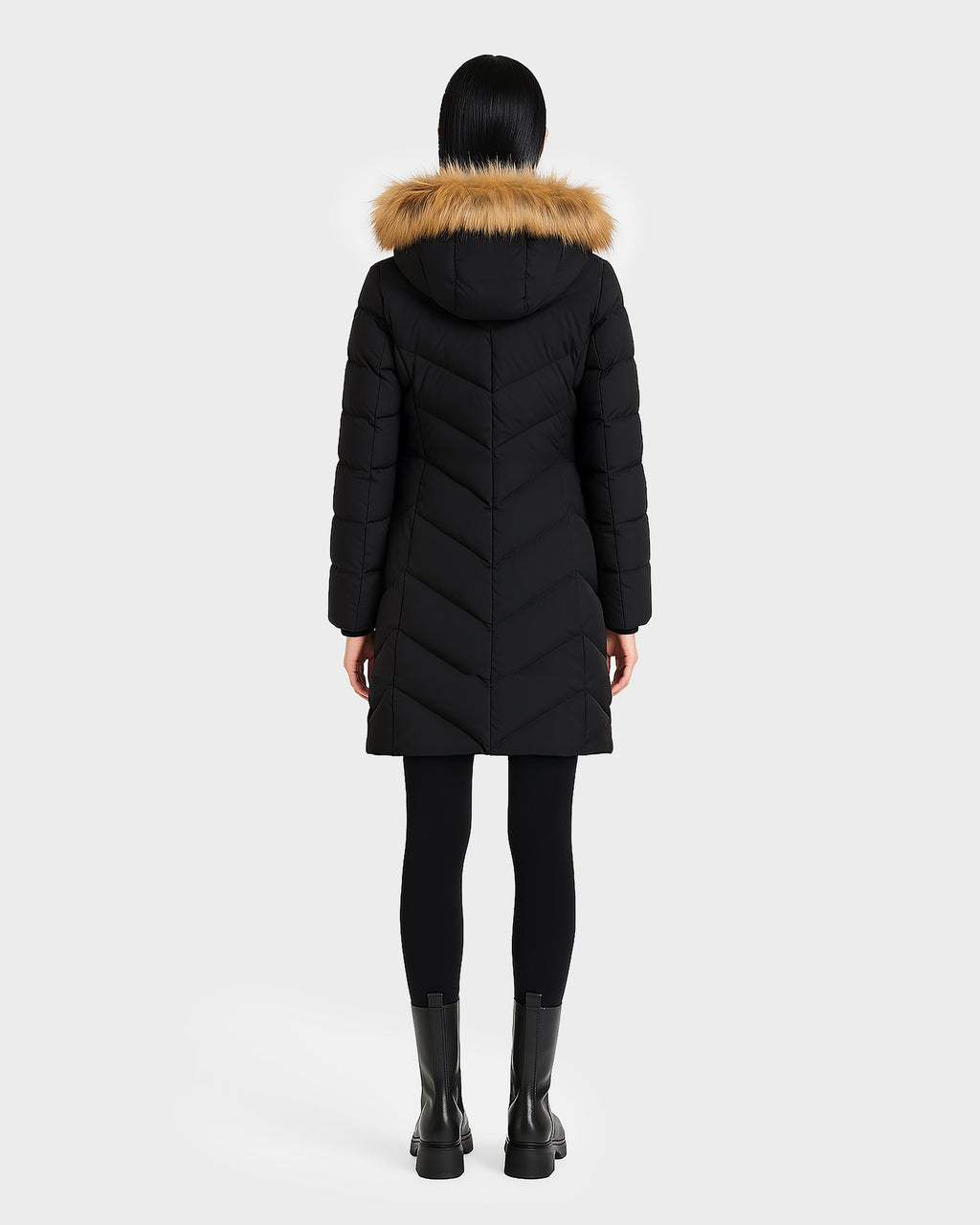 MALIN WOMEN'S MATTE DOWN PUFFER WITH FAUX FUR