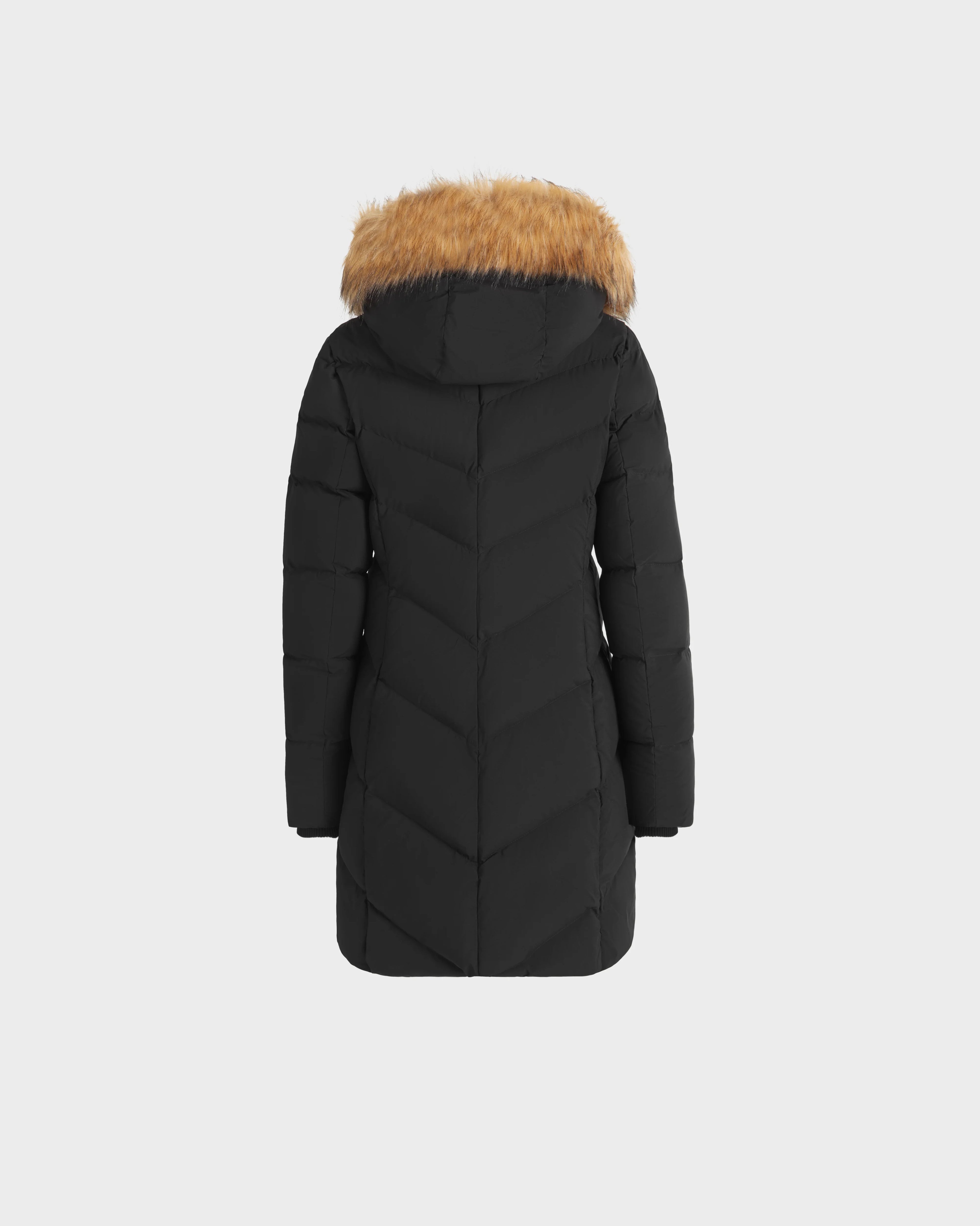 MALIN WOMEN'S MATTE DOWN PUFFER WITH FAUX FUR