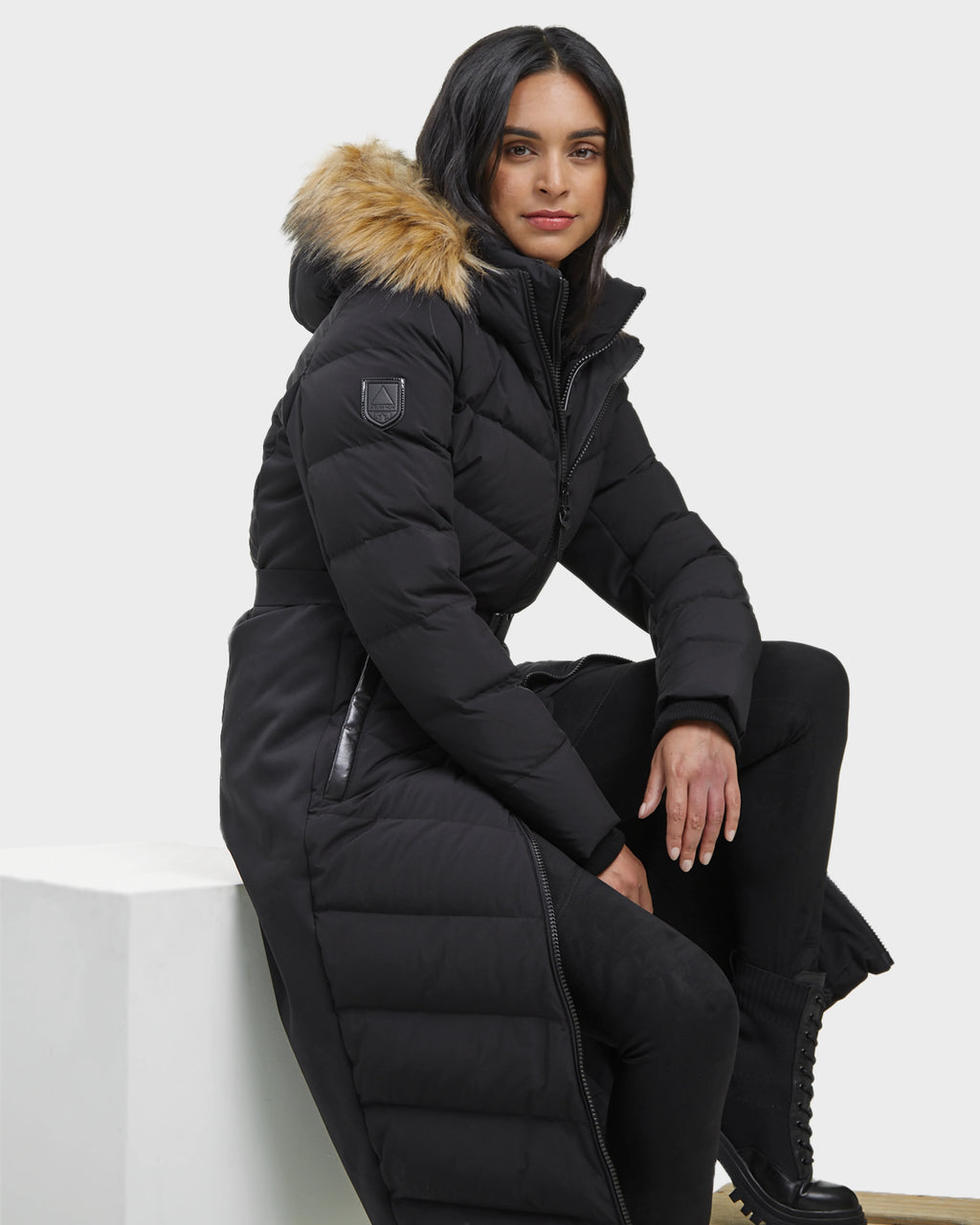 MYLA WOMEN'S LONG QUILTED DOWN PUFFER