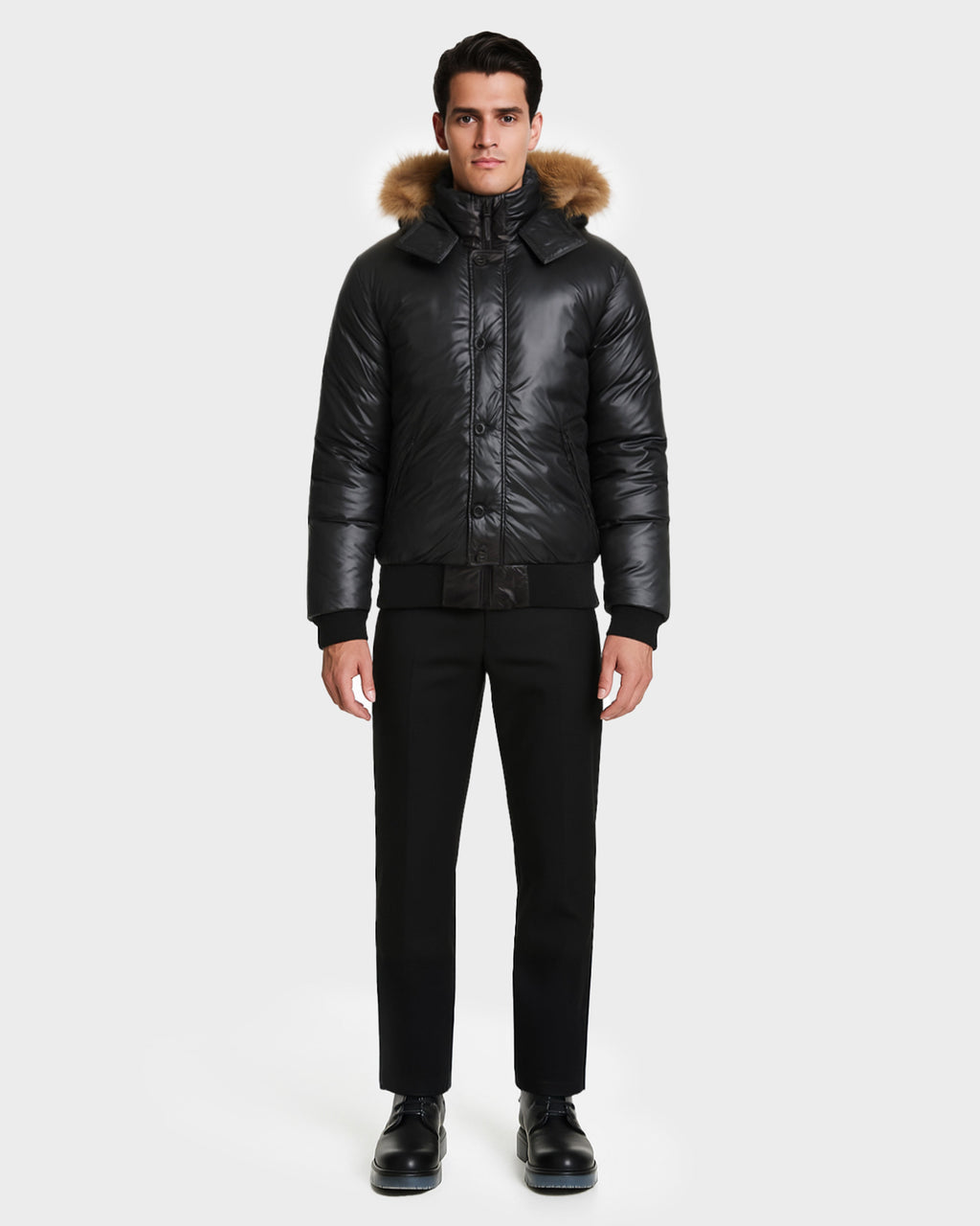 QUENTIN MEN'S GLOSSY DOWN BOMBER
