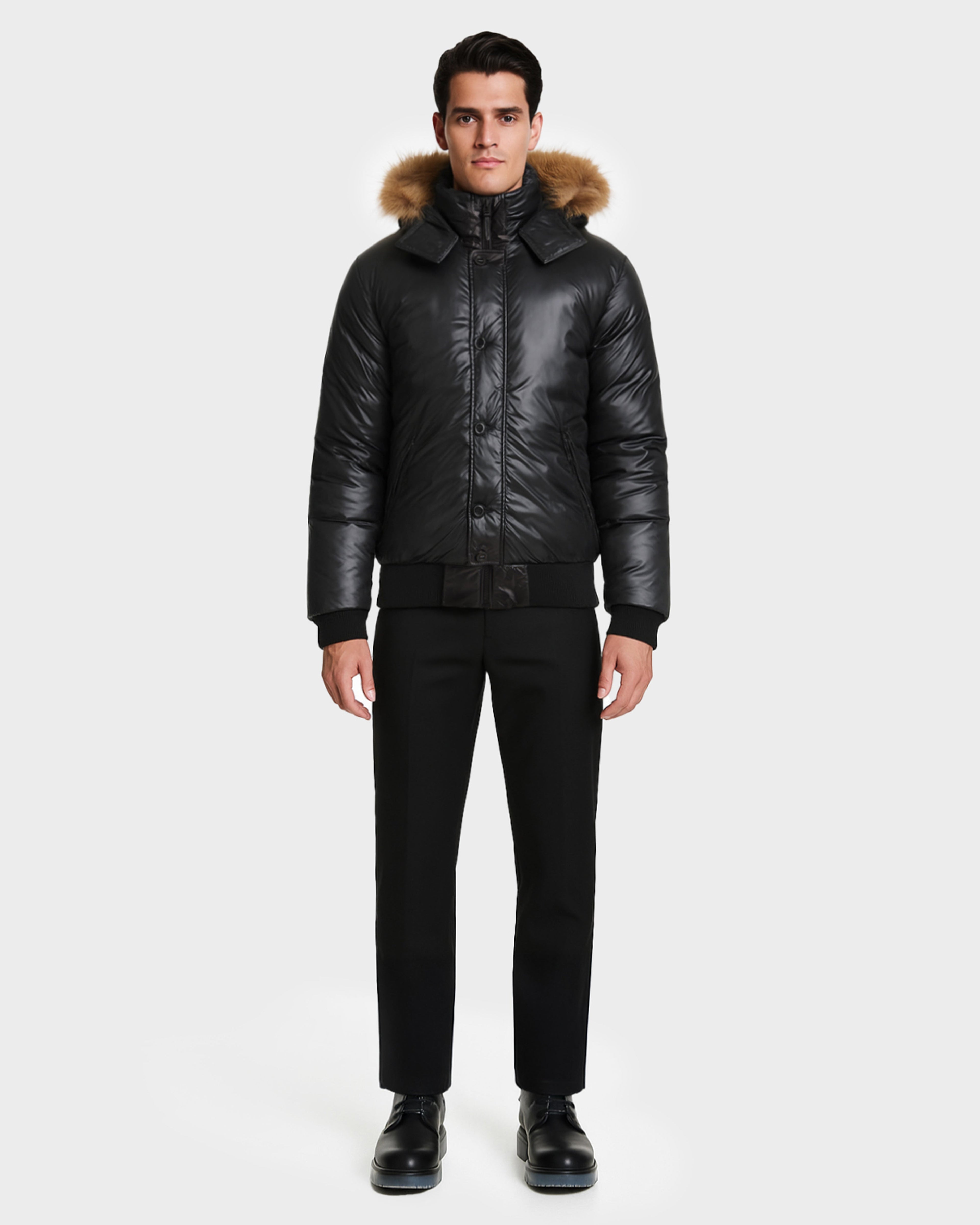 QUENTIN MEN'S GLOSSY DOWN BOMBER