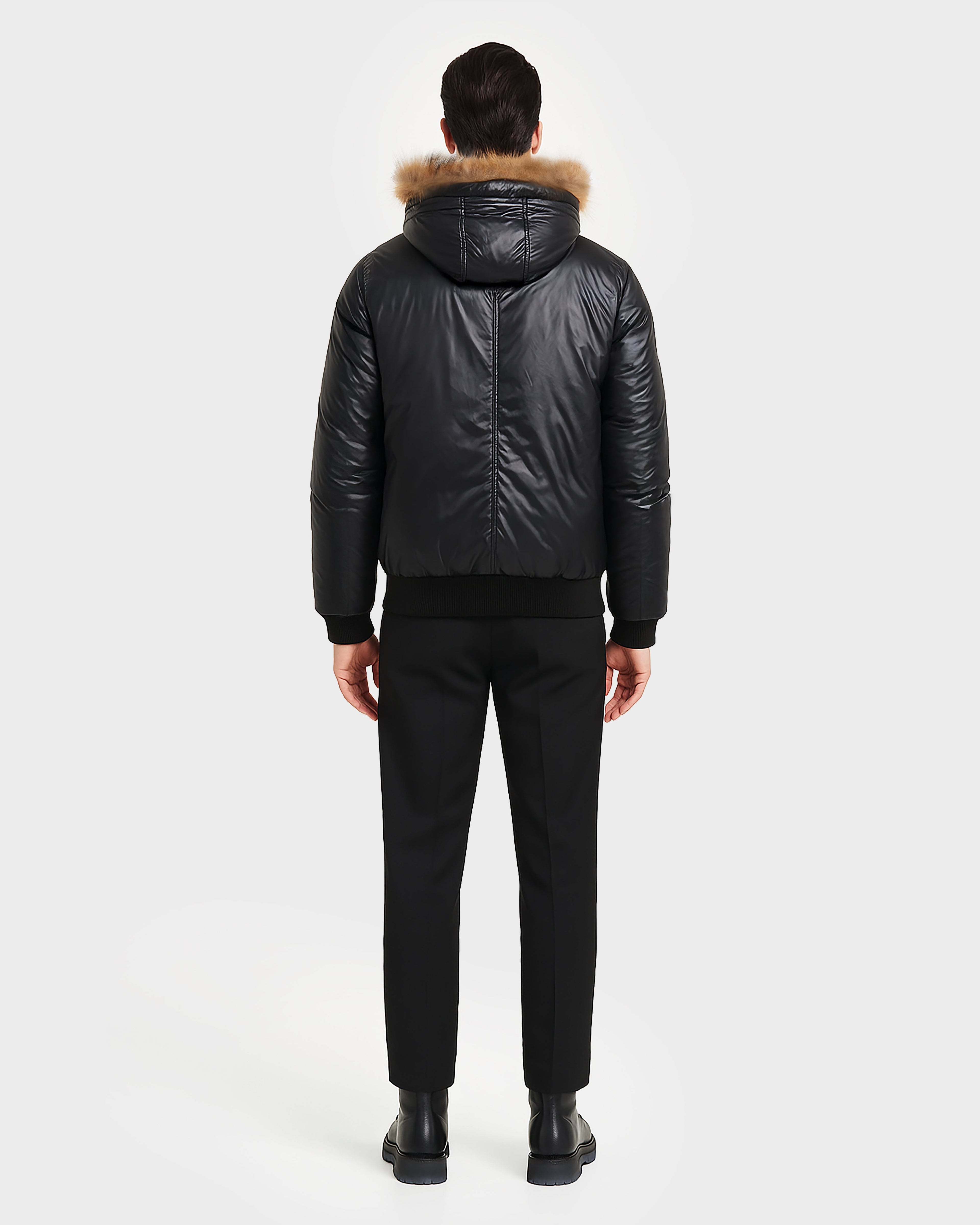 QUENTIN MEN'S GLOSSY DOWN BOMBER