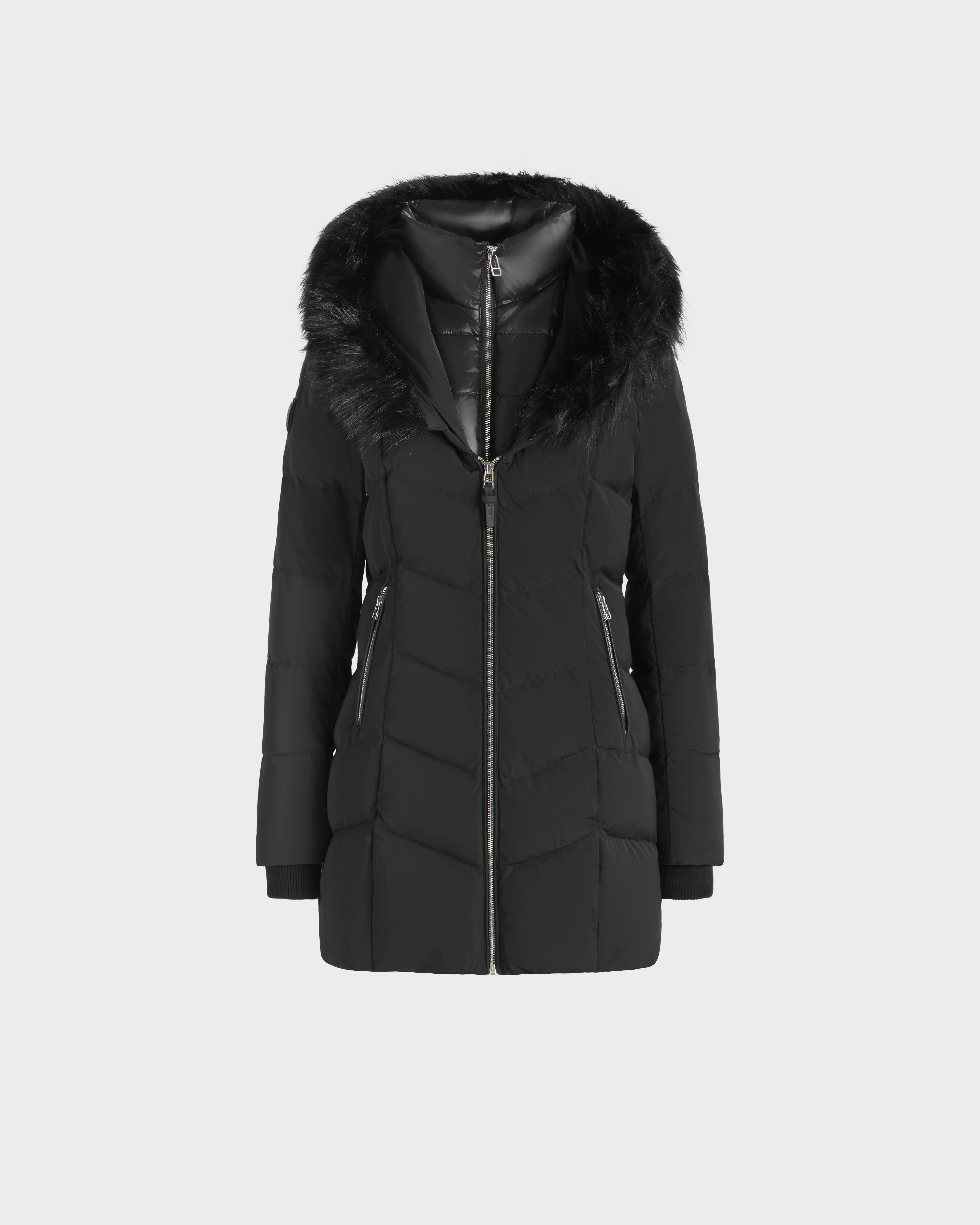 SAUVEUR WOMEN'S DOWN PUFFER WITH FAUX FUR