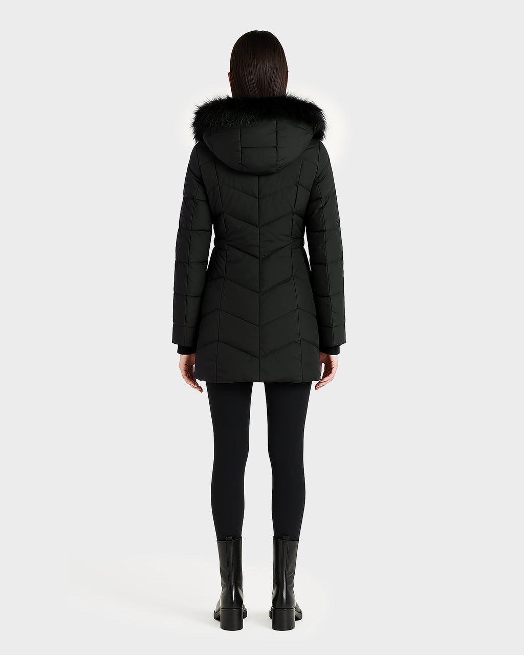 SAUVEUR WOMEN'S DOWN PUFFER WITH FAUX FUR