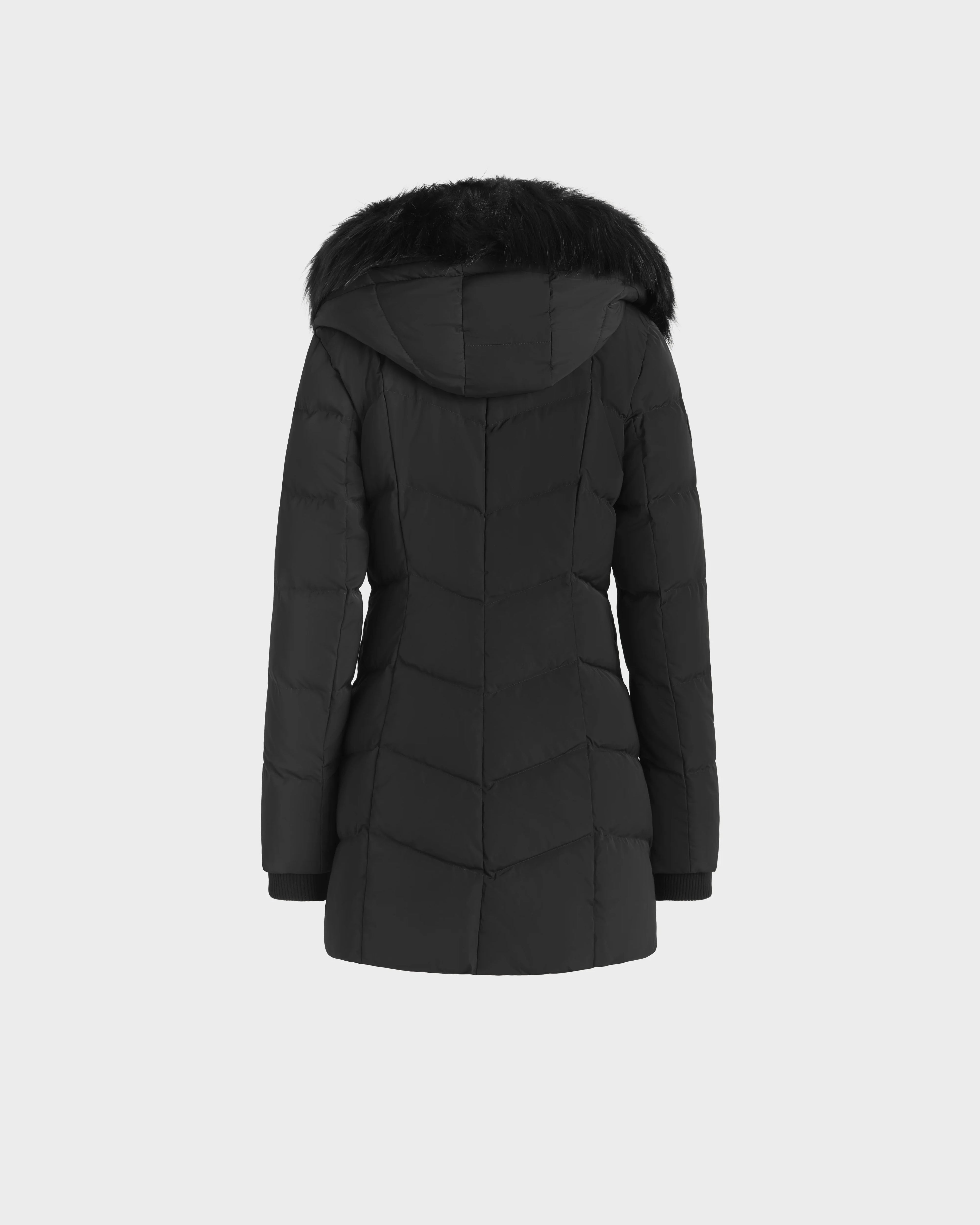 SAUVEUR WOMEN'S DOWN PUFFER WITH FAUX FUR