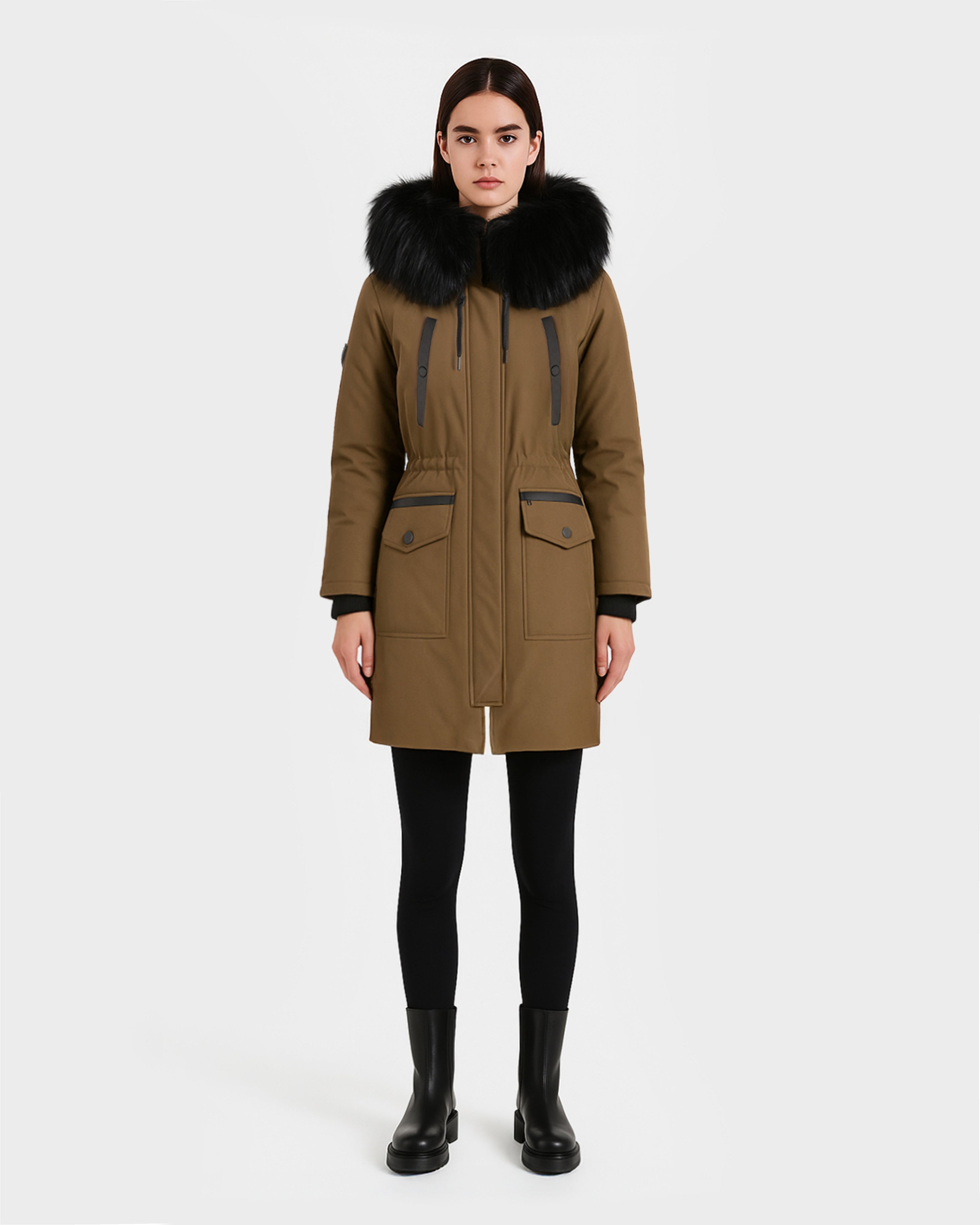 SUNDANCE WOMEN'S DOWN PARKA WITH FAUX FUR BY ATELIER NOIR