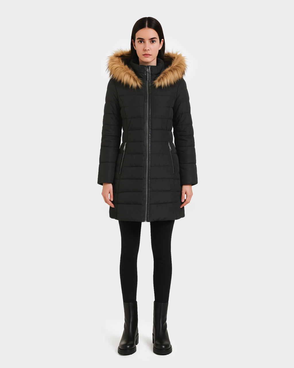 TELLURIDE WOMEN'S QUILTED DOWN PUFFER WITH FAUX FUR