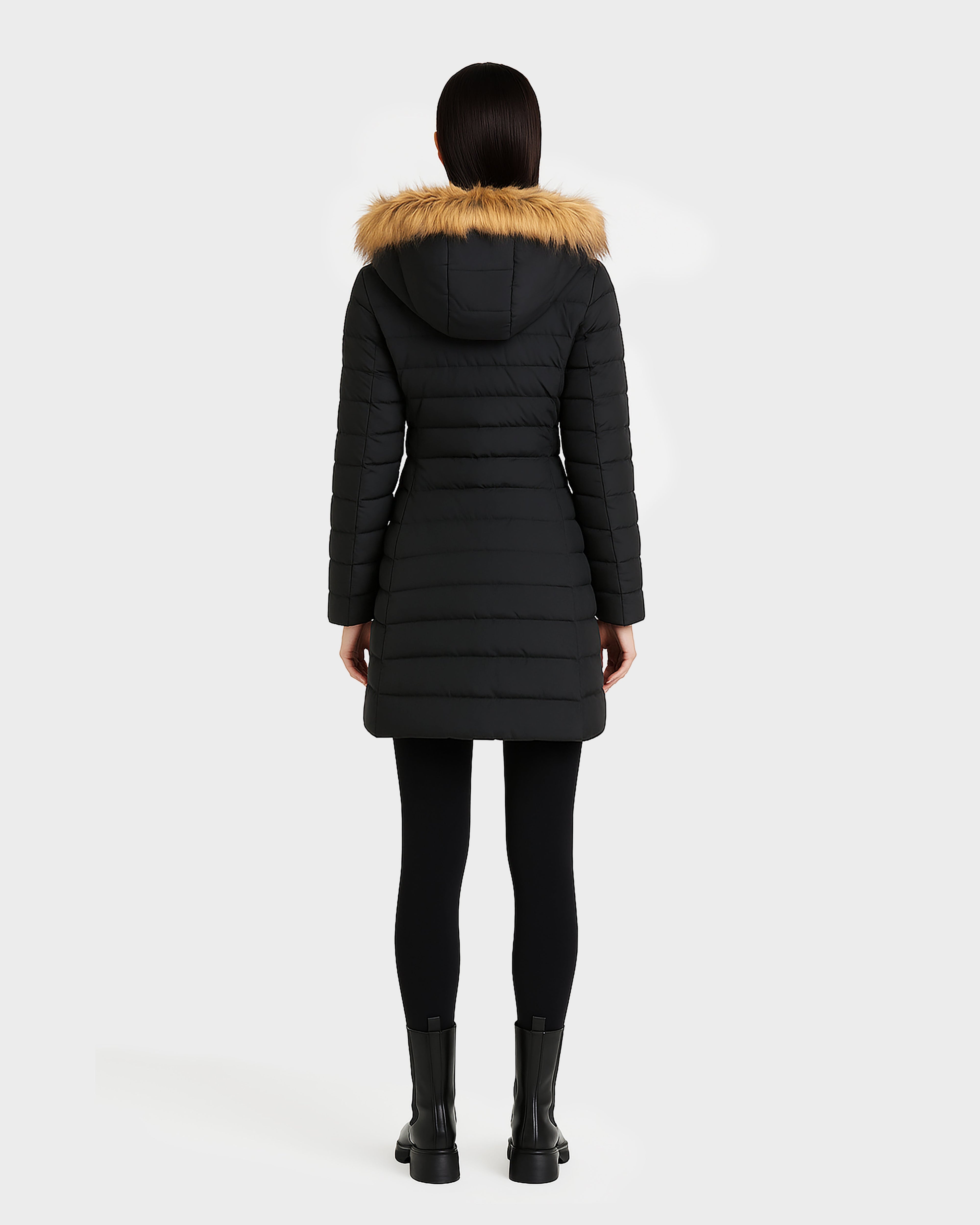 TELLURIDE WOMEN'S QUILTED DOWN PUFFER WITH FAUX FUR