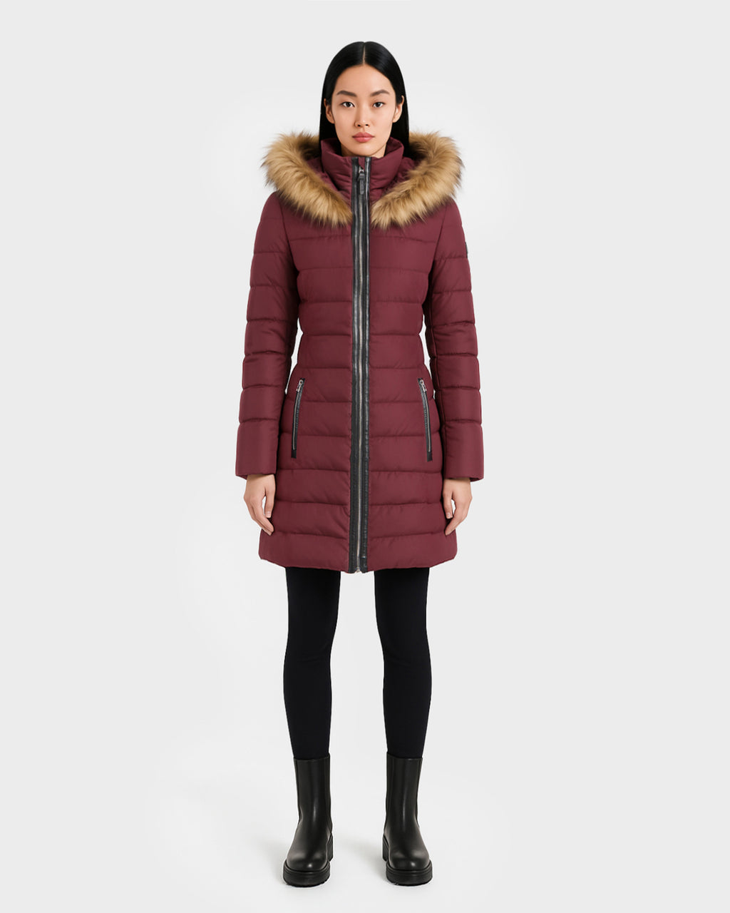 TELLURIDE WOMEN'S QUILTED DOWN PUFFER WITH FAUX FUR